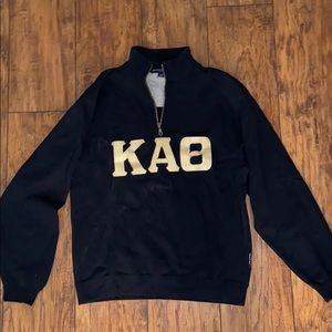 Kappa Alpha Theta green letter quarter zip